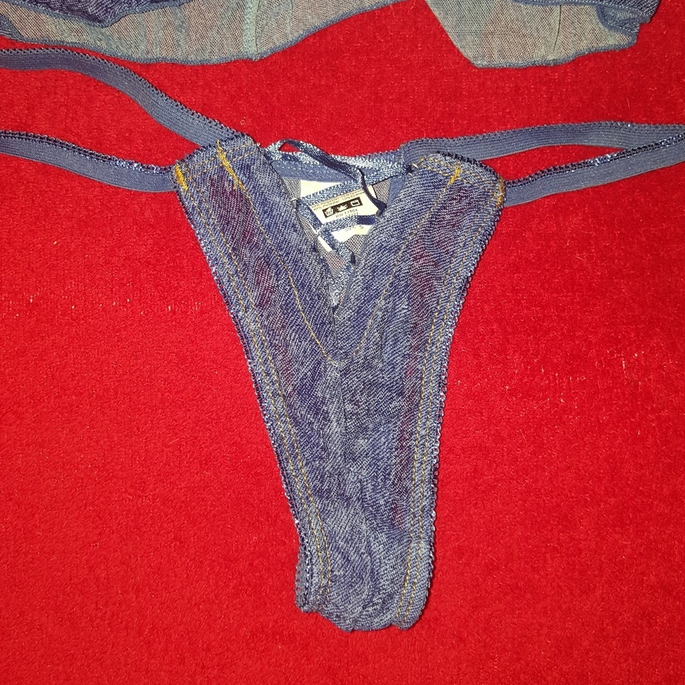 Sexy Denim Looking Flyaway Babydoll w/ Thong 826 - Picture 4 of 6